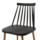 Καρέκλα Aurora pakoworld PP μαύρο-φυσικό πόδι 43x48x79εκ. | Συσκευασία 4 τμχ